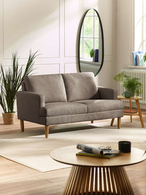 Daisy Coyote Grey Chenille Upholstered Compact 2 Seater Sofa