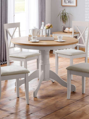 Davenport Oak/Elephant Grey Round Pedestal Table