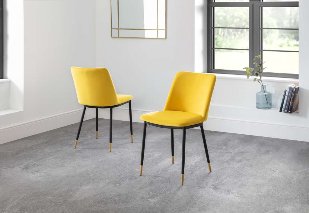 Set Of 2 Delaunay Dining Chairs - Mustard