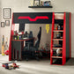 Eagle Single 90cm Gaming Highsleeper - Black and Red