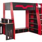 Eagle Single 90cm Gaming Highsleeper - Black and Red