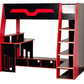 Eagle Single 90cm Gaming Highsleeper - Black and Red