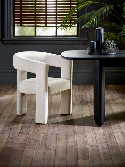 Elara Cream Chenille Upholstered  Chair