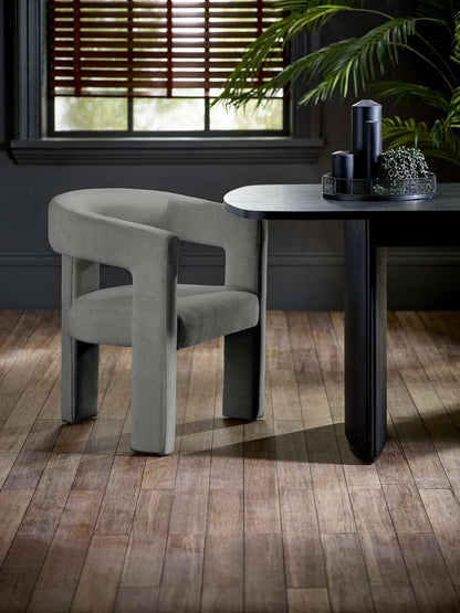 Elara Grey Chenille Upholstered  Chair