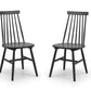 Set Of 2 Alassio Spindle Back Dining Chairs - Black