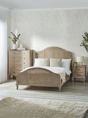 Fleur Rattan Bed 150Cm - Light Oak