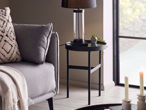 Franki Mirror Glass Lamp Table