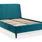 Frida Curved Velvet 135cm Double Bed - Teal