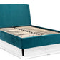 Frida Curved Velvet 135cm Double Bed - Teal