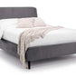 Frida Curved Velvet 135cm Double Bed - Grey