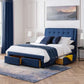 Fullerton 4 Drawer 150cm King Bed  Blue