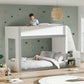 Gaia 90cm Single Bunk Bed - White and Silver