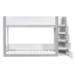 Gaia 90cm Single Bunk Bed - White and Silver