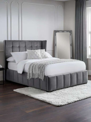 Gatsby 150cm King Bed - Light Grey