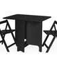 Gatan Small Gateleg Table With 2 Chairs - Black