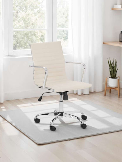 Gio Ivory & Chrome Office Chair