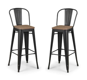 Set Of 2 Grafton Metal Bar Stools