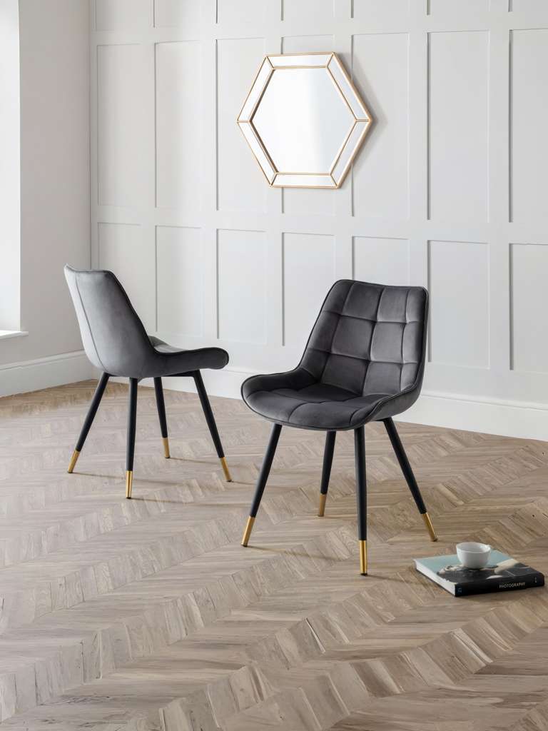 Set Of 2 Hadid Dining Chairs - Grey