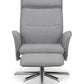 Aria Recliner Chair With Stool - Grey Linen
