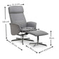 Aria Recliner Chair With Stool - Grey Linen