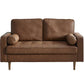 Henley 2 Seater Sofa Brown Faux Leather