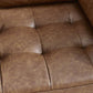 Henley 2 Seater Sofa Brown Faux Leather