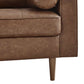 Henley 2 Seater Sofa Brown Faux Leather