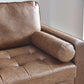 Henley 2 Seater Sofa Brown Faux Leather