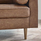 Henley 2 Seater Sofa Brown Faux Leather