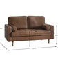 Henley 2 Seater Sofa Brown Faux Leather
