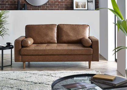 Henley 3 Seater Sofa  Brown Faux Leather
