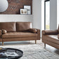 Henley 3 Seater Sofa  Brown Faux Leather