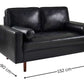 Henley Black Faux Leather 2 Seater Sofa