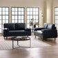 Henley Black Faux Leather 2 Seater Sofa