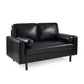 Henley Black Faux Leather 2 Seater Sofa