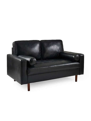 Henley Black Faux Leather 2 Seater Sofa