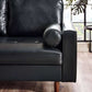 Henley Black Faux Leather 2 Seater Sofa