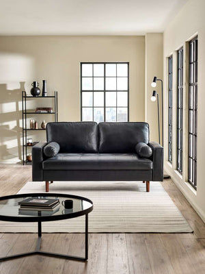 Henley Black Faux Leather 3 Seater Sofa