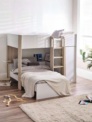 Horizon Bunk Bed - Pale Wood And White