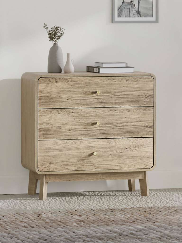 Ingrid 3 Drawer Chest Oak