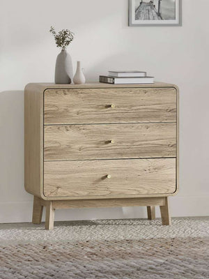 Ingrid 3 Drawer Chest Oak