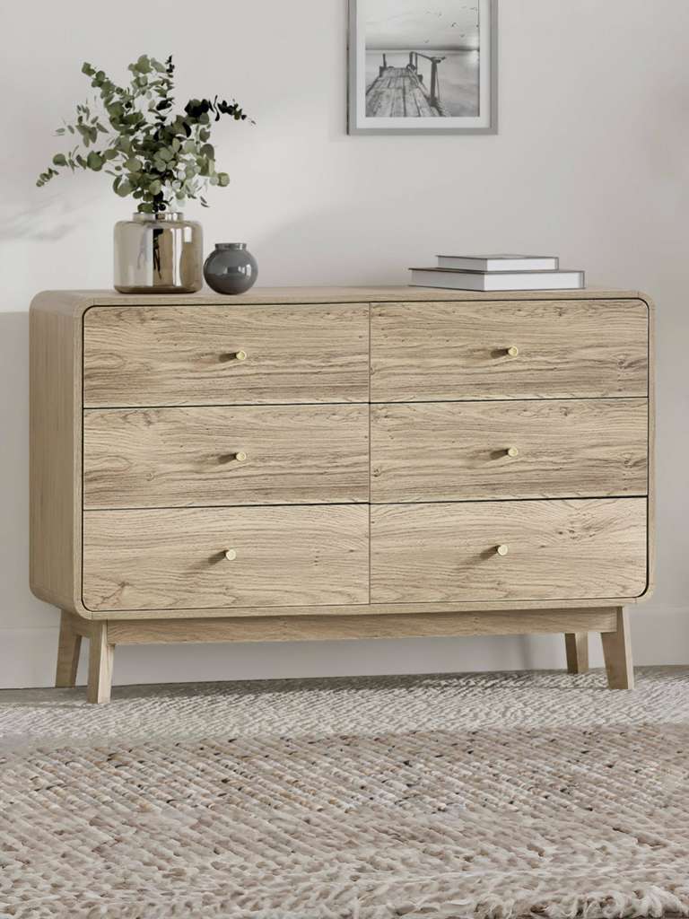 Ingrid 6 Drawer Dresser Oak