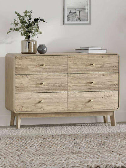Ingrid 6 Drawer Dresser Oak