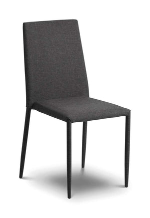 Set Of 4 Jazz Fabric Chairs Slate Grey