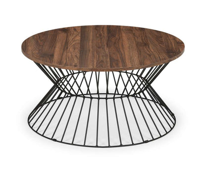 Jersey Round Wire Coffee Table - Walnut