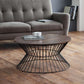 Jersey Round Wire Coffee Table - Walnut