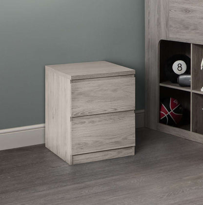 Jupiter 2 Drawer Bedside - Grey Oak