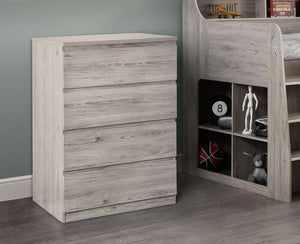 Jupiter 4 Drawer Chest- Grey Oak