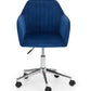 Kahlo Velvet Swivel Office Chair- Blue/Chrome
