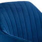 Kahlo Velvet Swivel Office Chair- Blue/Chrome